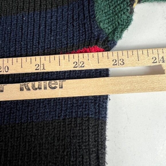 VTG 90s Nautica Knit Sweater Mens Fits Large Colorful Striped Crewneck Tag XL - Picture 12 of 13